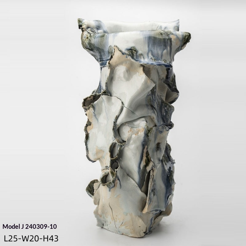 Ancient Style Ceramic Sculpture Display Sample Room Homestay Lobby Flower Arrangement Desktop Handmade Vase