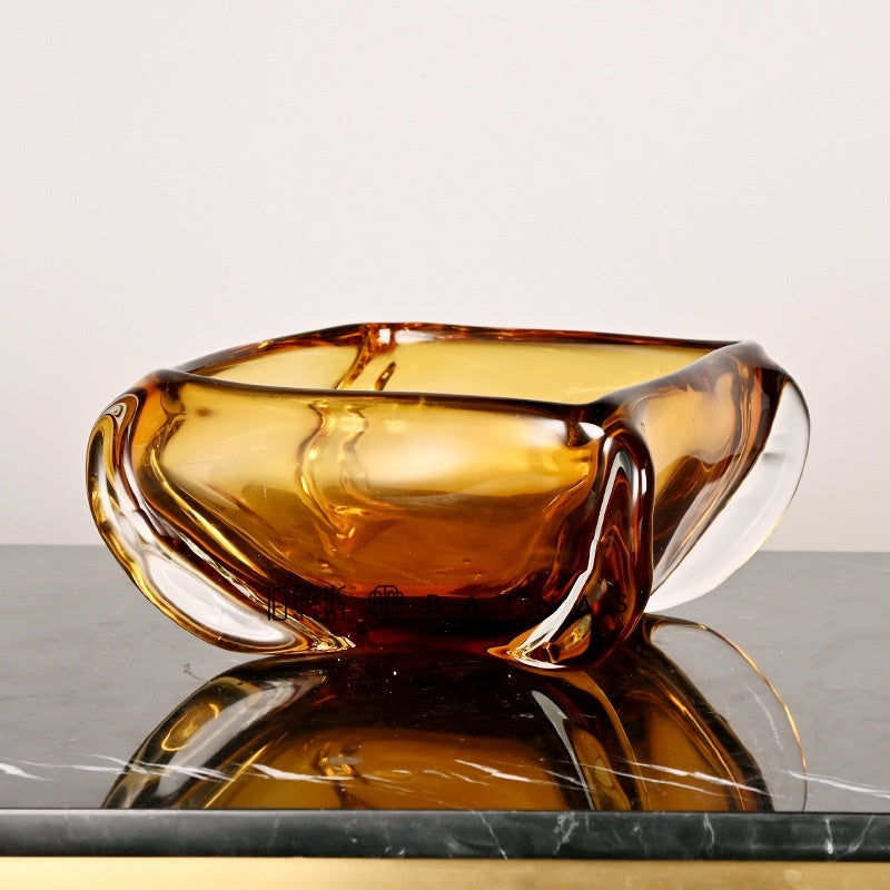 Modern Light Luxury Amber Thickened Creative Straight Glass Vase