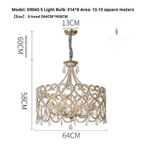 Aged Crystal Chandelier For A French-luxury Living Room