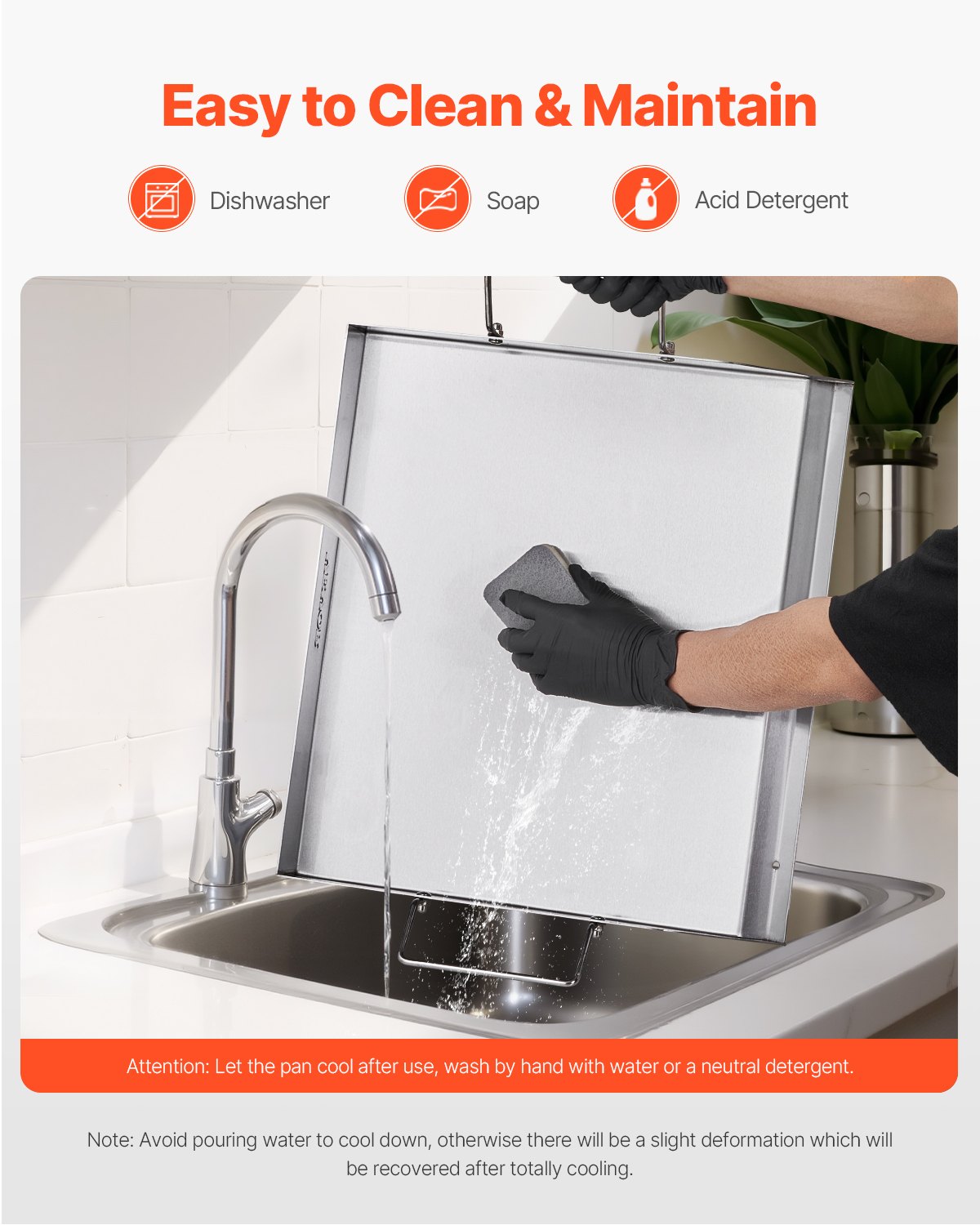 18x16 In Flat Top Griddle Stainless Steel Universal BBQ Grill Pan Cookware