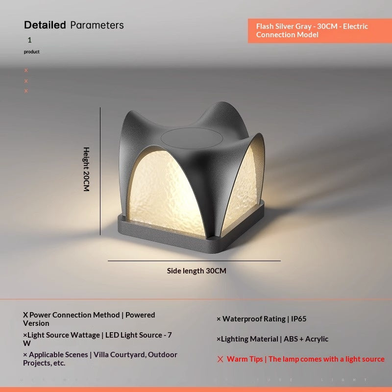 Modern Minimalist Outdoor Solar-powered Stainless Steel Waterproof Courtyard Lights