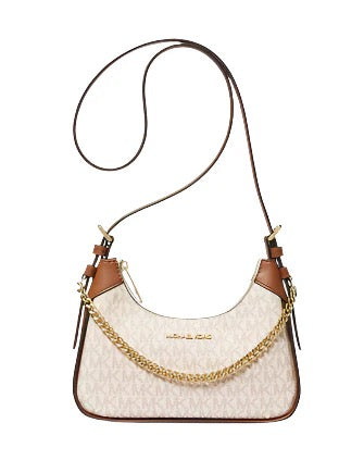 Michael Kors Wilma Small Vanilla PVC Chain Crossbody Bag