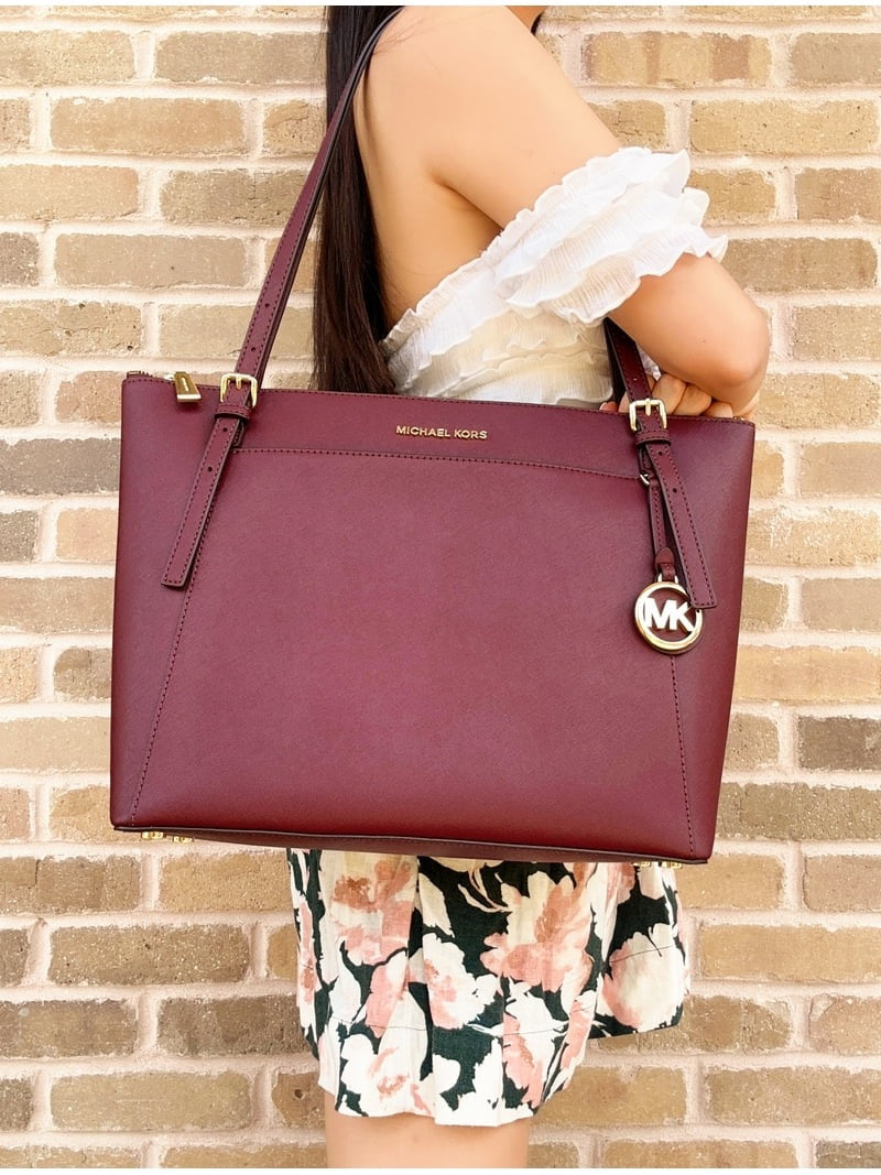 Michael Kors Voyager Large Merlot Leather East West Tote