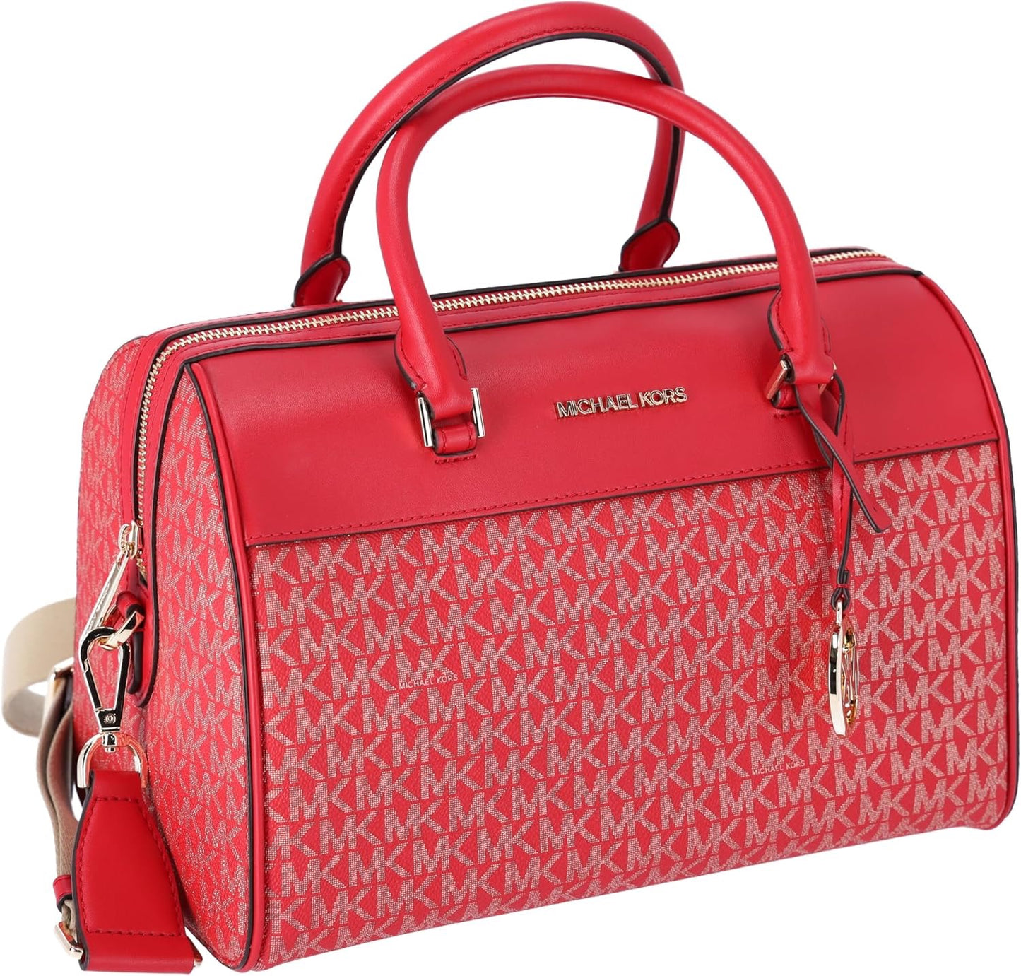 Michael Kors Travel XL Bright Red Top Zip Duffle Bag