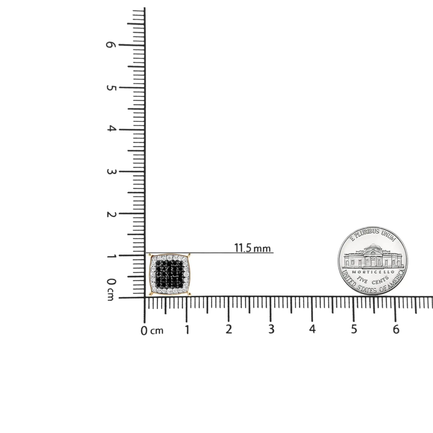 Men's 10K Yellow Gold White and Black Treated Diamond Earring