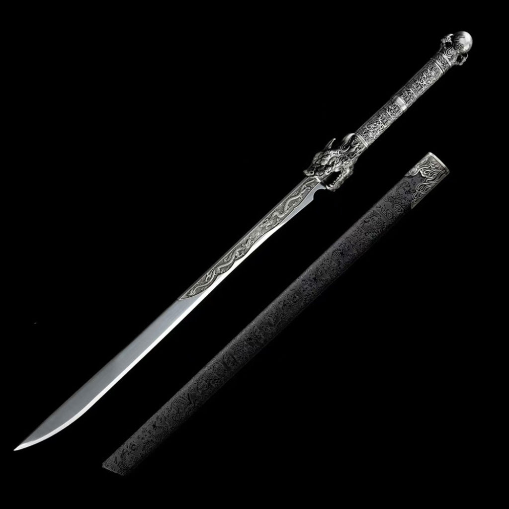 Ancient-Style Han Sword Hand-Forged Cold Weapon Collectible Gift Decoration High Manganese Steel Integral Double Edged Unsharpened