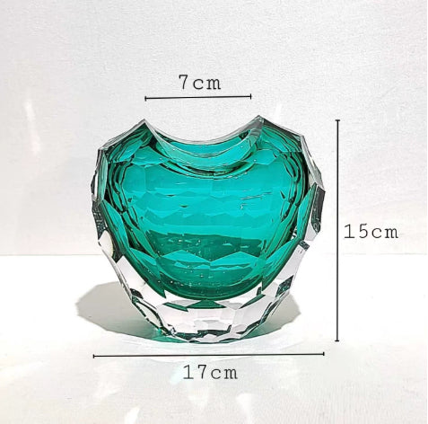Creative Heart-Shaped Cross-Section Vase Home Model Living Room Tabletop F