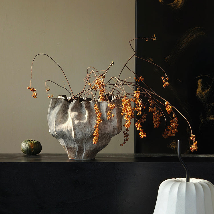 Ceramic Handmade Art Vase Wabi-Sabi Style Ornaments For Guesthouses And Dining Rooms