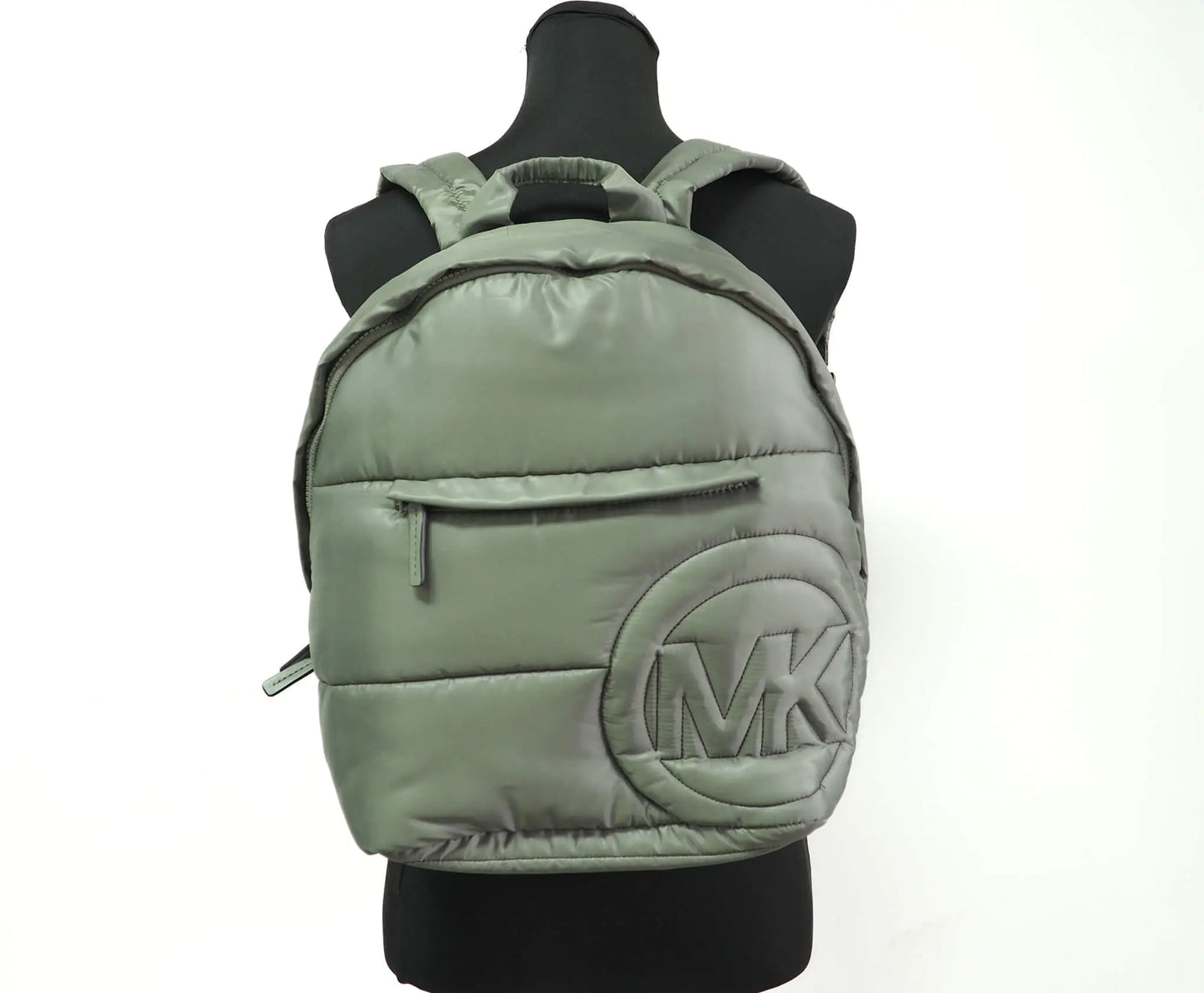 Michael Kors Rae Medium Green Quilted Nylon Backpack