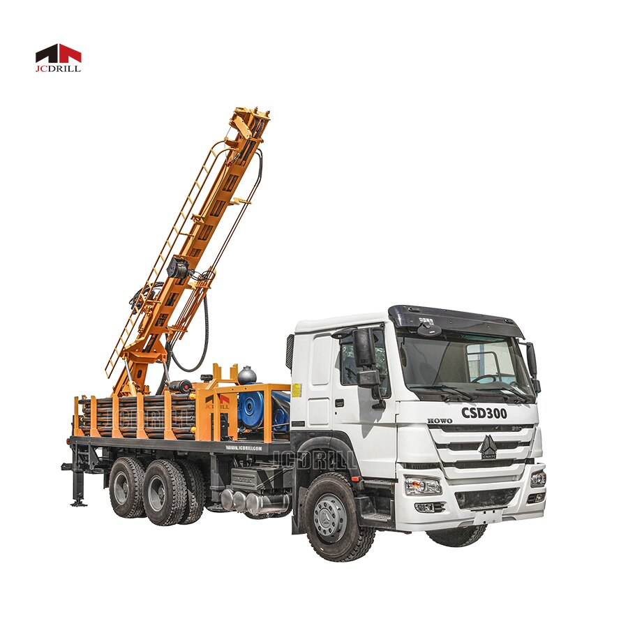 300m deep multifunctional truck mounted bore hole water well drilling machine