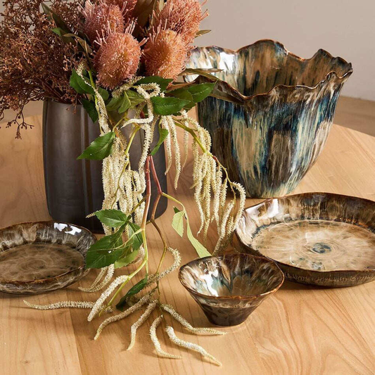 Handmade Painted Pottery Vase With Natural Glaze And Gradient Color