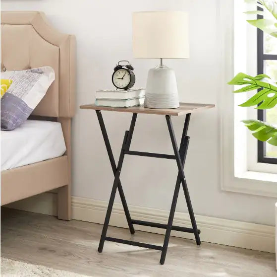 2 Pcs Folding TV Tray Table Set