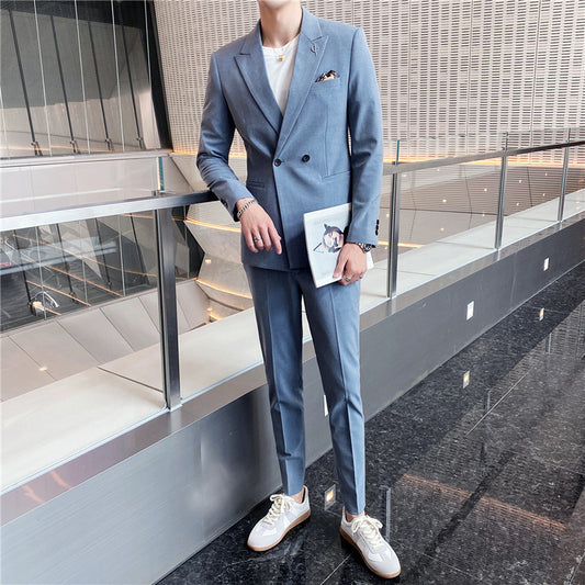 Korean Style Self-cultivation Trend Handsome Groom Wedding Suit Men's Business Jacket Top