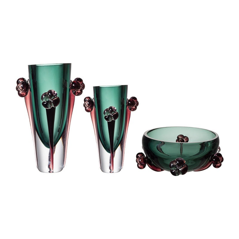 Italian Light Luxury Modern Handcrafted Crystal Glass Vase