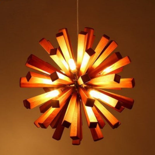 Creative Personality Chandelier Nordic Solid Wood Art Bedroom Lamps Shop Shop Barber Shop Study And Restaurant