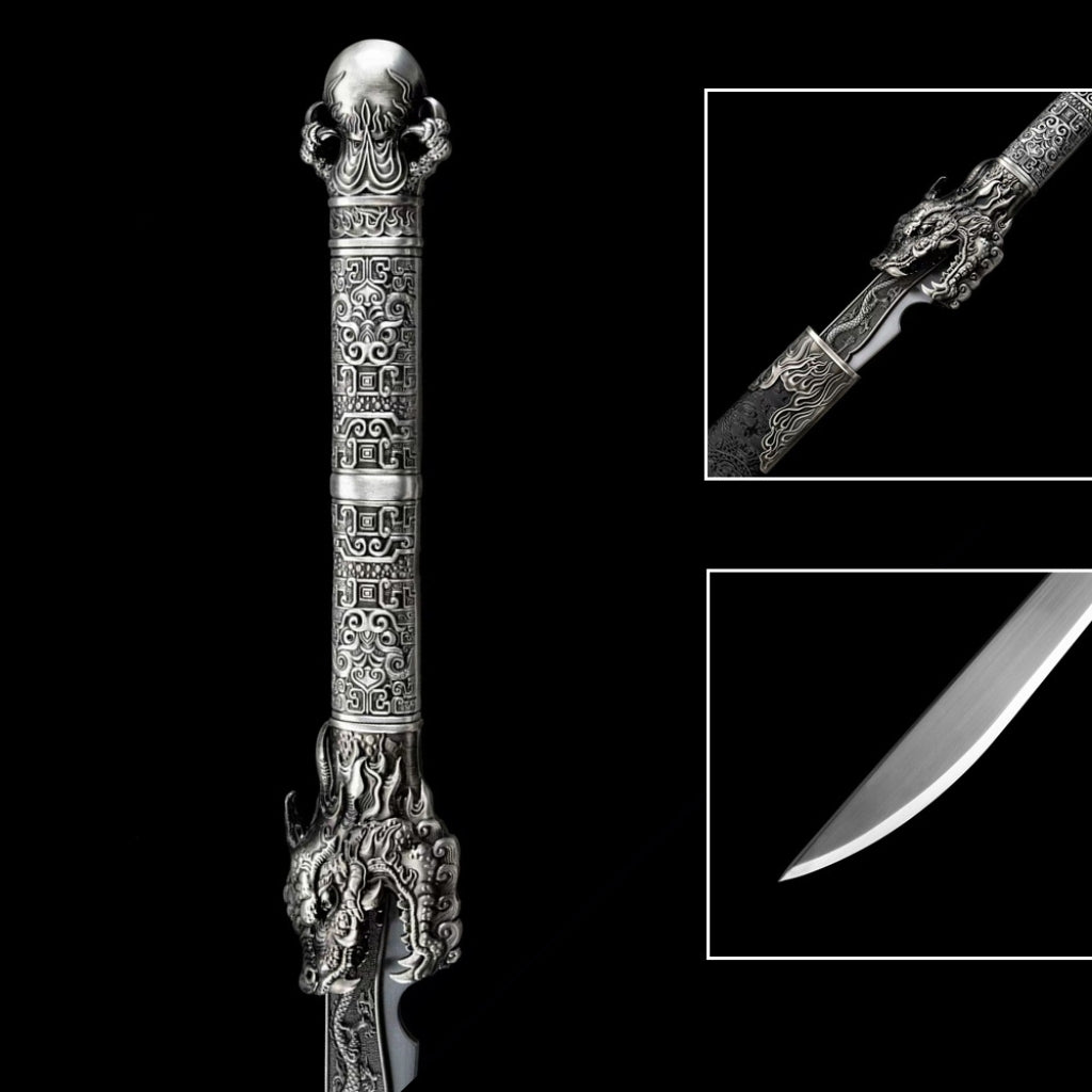Ancient-Style Han Sword Hand-Forged Cold Weapon Collectible Gift  Decoration High Manganese Steel Integral Double Edged Unsharpened