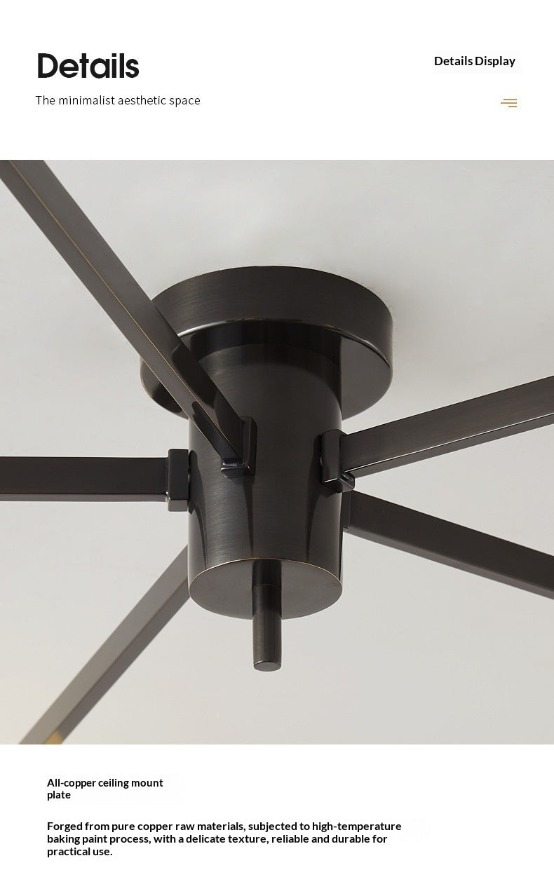 All-Copper Living Room Chandelier Creative Bedroom Lighting Fixture