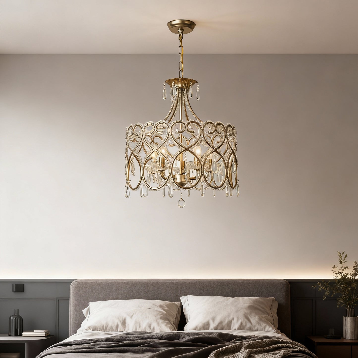 Aged Crystal Chandelier For A French-luxury Living Room