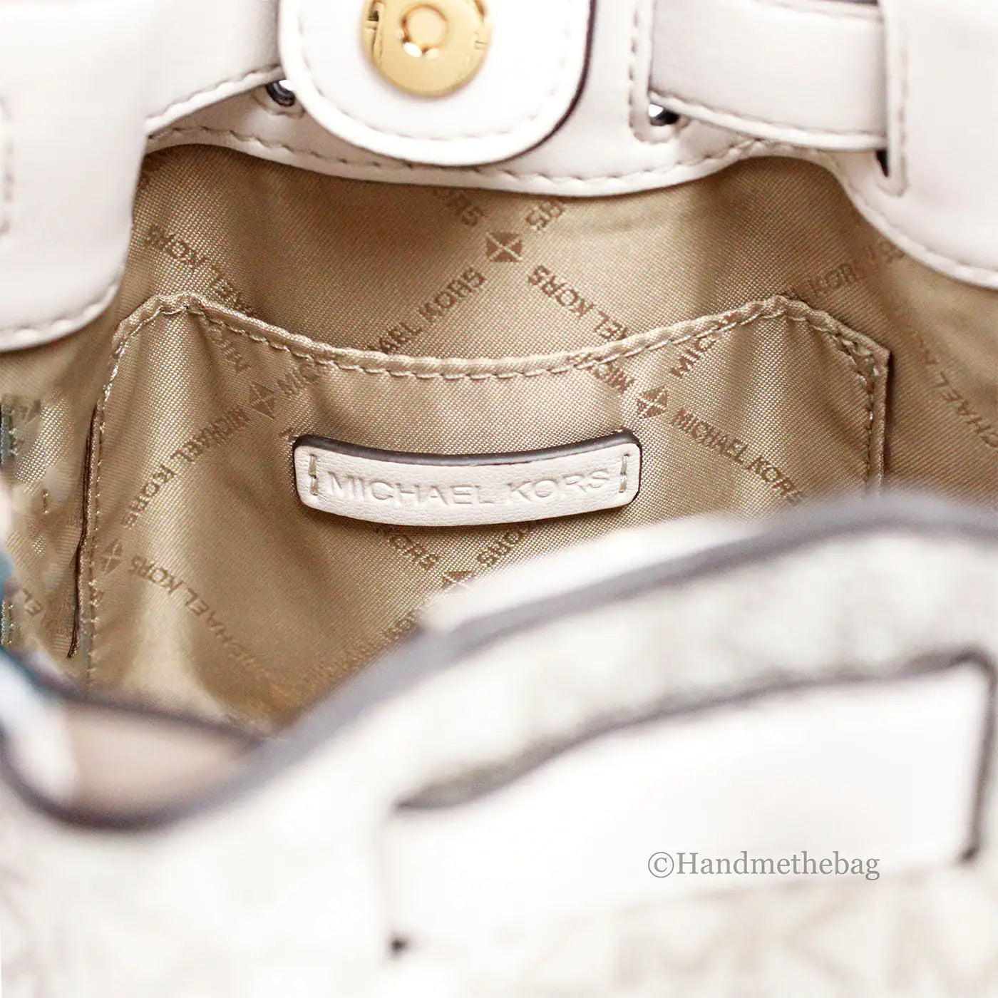 Michael Kors Mina Belted Cream PVC Chain Crossbody Bag