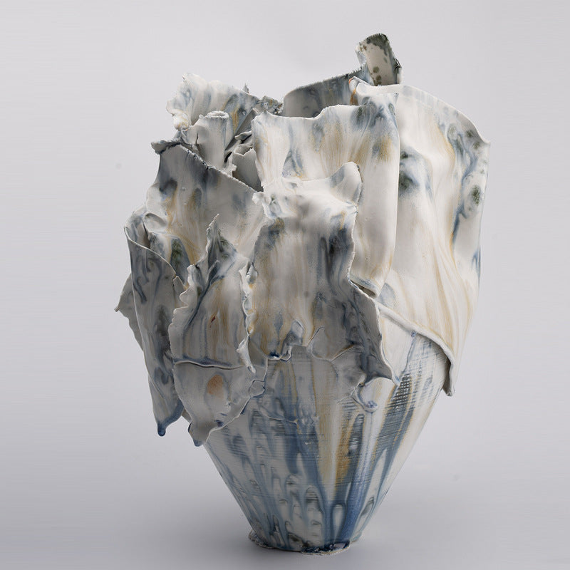 New Chinese-style Handmade Sculpted Ceramic Vase Ornament