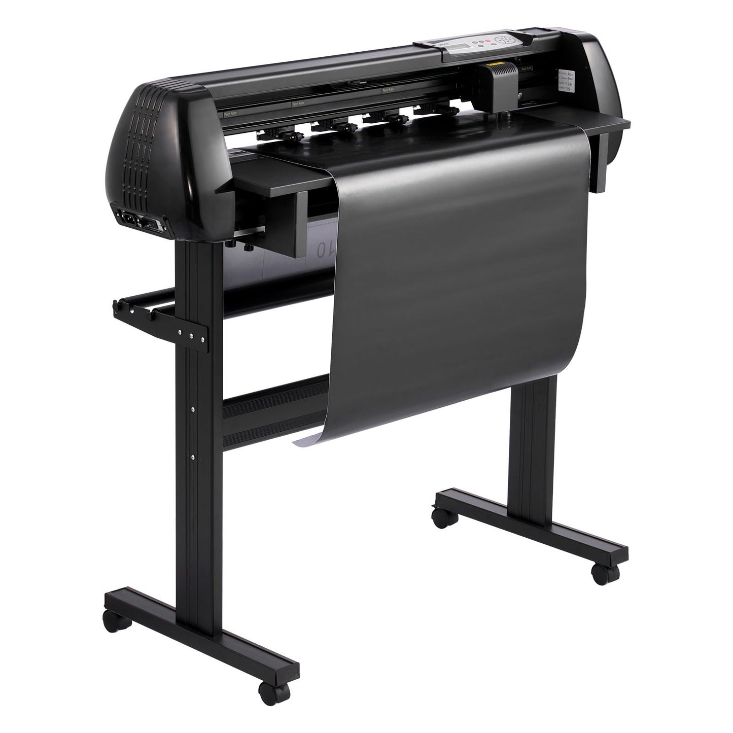 Vinyl Cutter Machine, 34 Inch Max Feed Width, Dual Blades, Adjustable Force And Speed, LED Display, Vinyl Plotter Cutter Printer Bundle With Sticker Sheets, Transfer Film, Signmaster Software