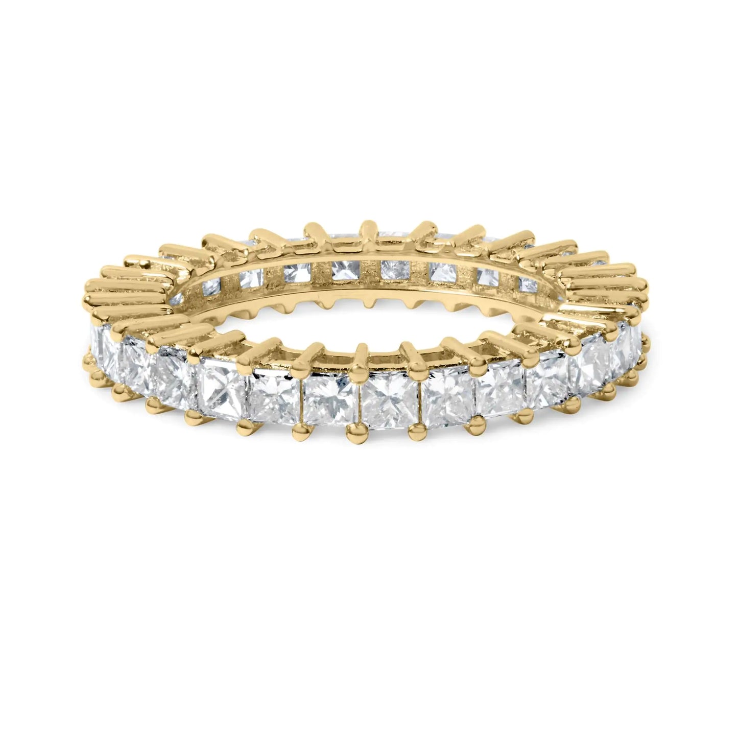 14K Yellow Gold 3.0 Cttw Shared Prong-Set Princess-cut Diamond Eternity Band Ring jewellery