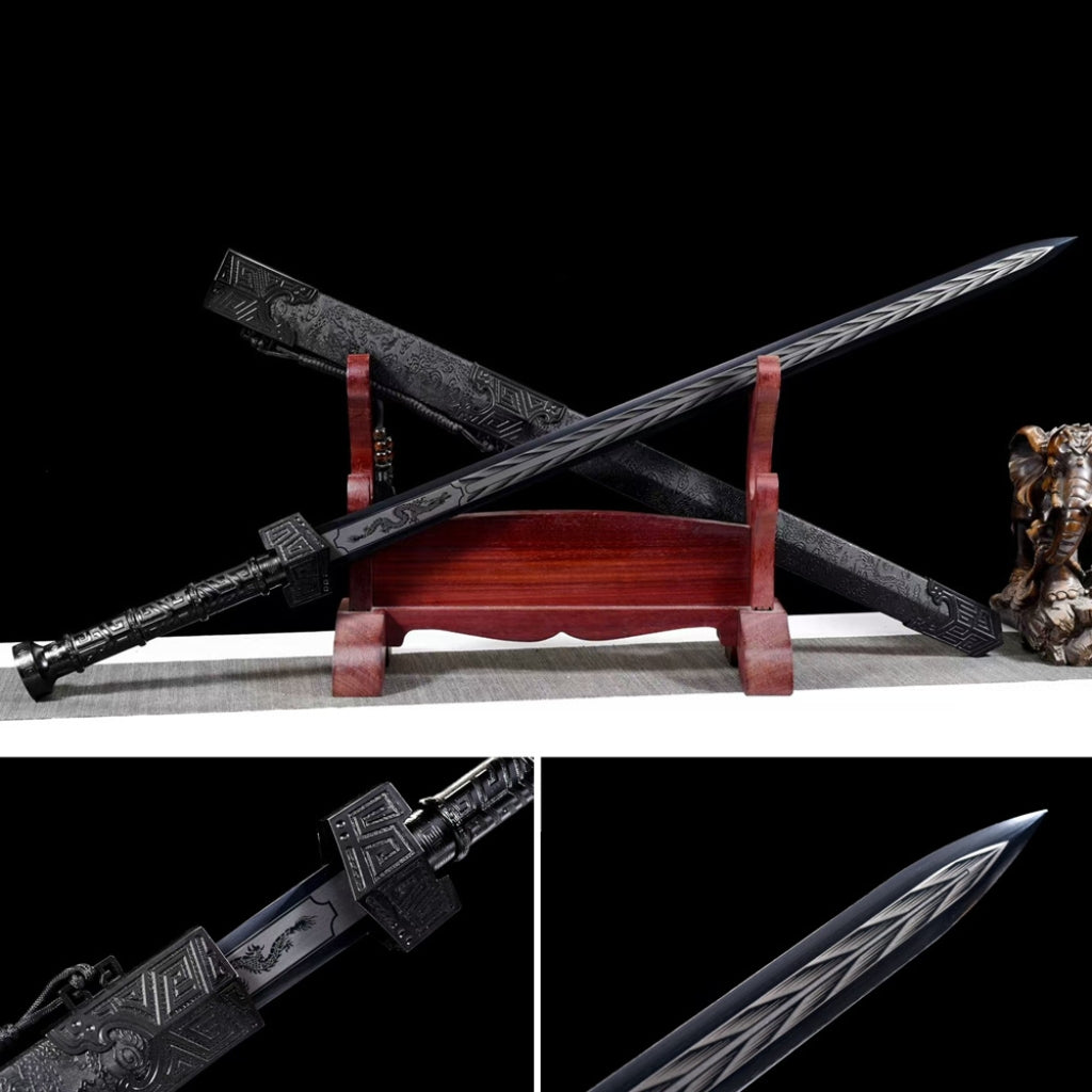 King Of Qin Sword Tang Heng Dao, Xiu Chun Dao Embroidered Spring Saber & Integrated Swords High Manganese Steel Blades, Unsharpened Cold Weapons For Self Defense