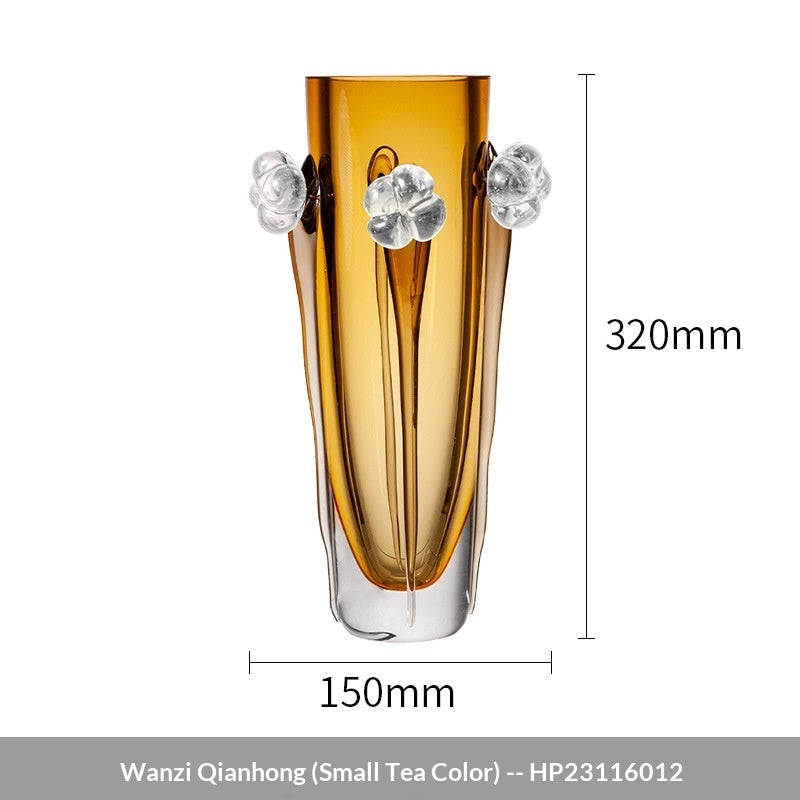 Italian Light Luxury Modern Handcrafted Crystal Glass Vase