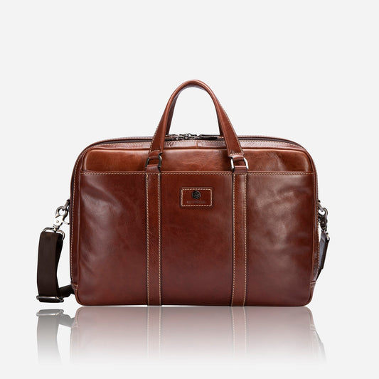 Oxford 17 inch Laptop Briefcase, Tobacco