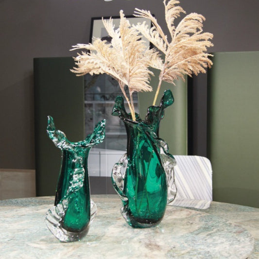 Minimalist Handcrafted Glass Art Decorative Vase