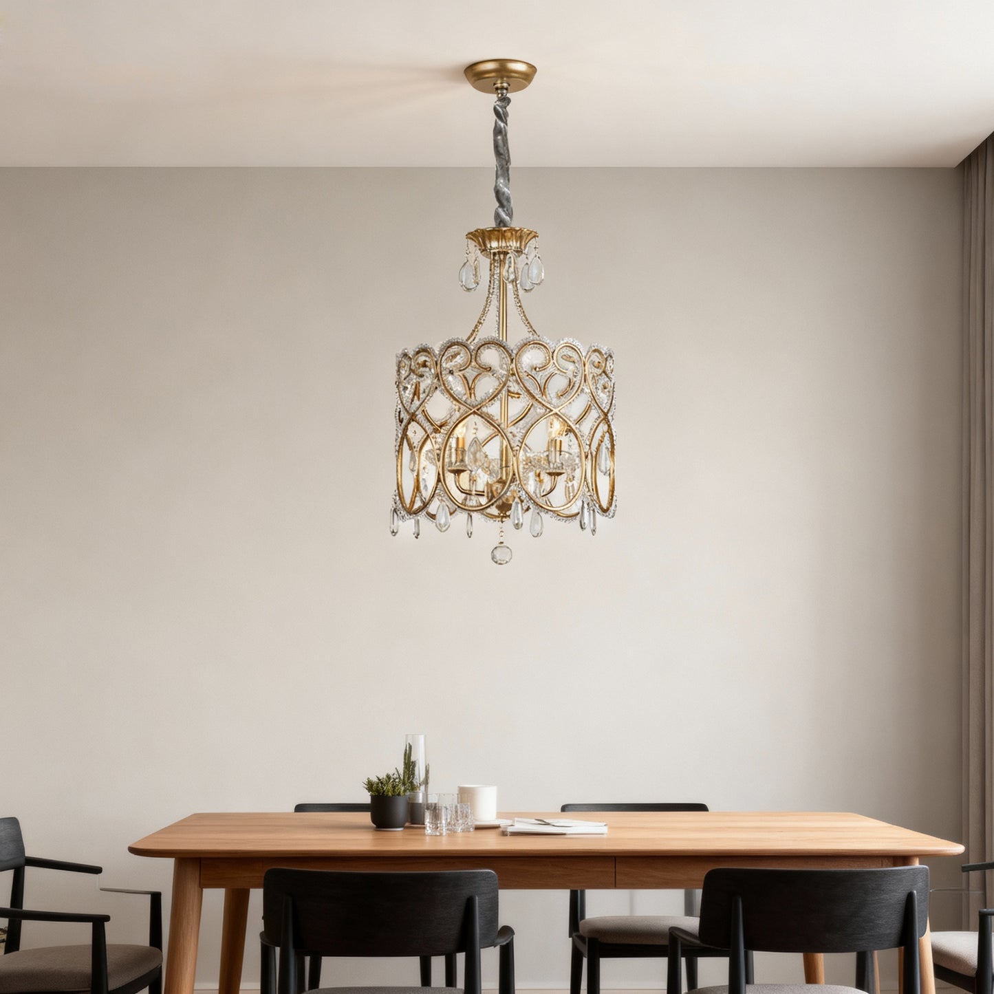 Aged Crystal Chandelier For A French-luxury Living Room