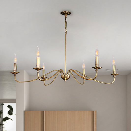 Copper American Style Chandelier Retro Living Room Bedroom Duplex