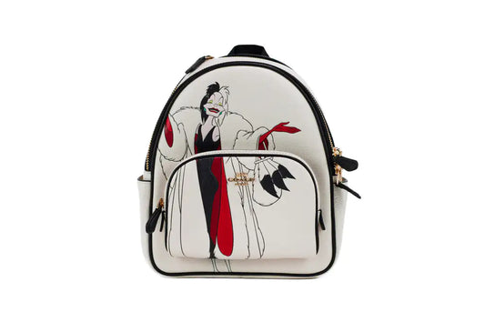 Genuine Coach X Disney Cruella Motif Mini Leather Court Backpack