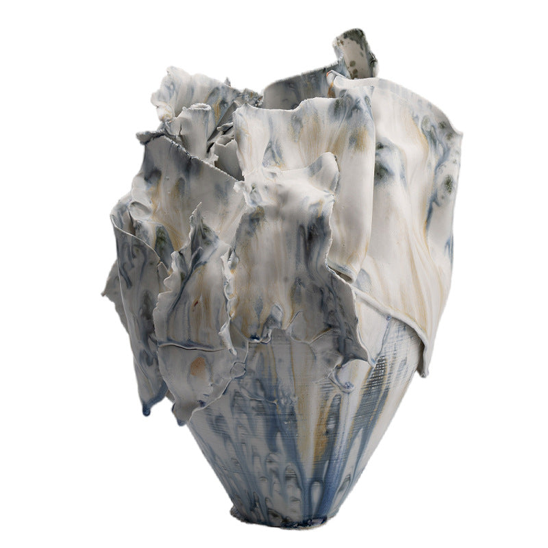 New Chinese-style Handmade Sculpted Ceramic Vase Ornament