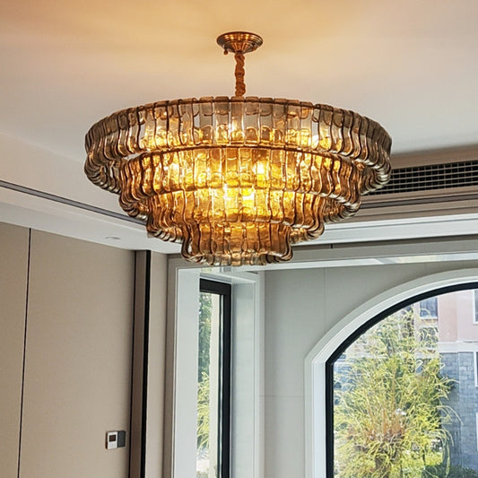 French-inspired, Mid-century Modern Glass Villa Living Room Lighting