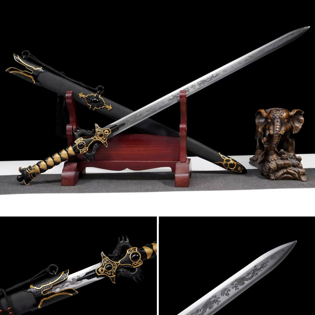 Integrated High Manganese Steel Battle Sword  Unsharpened Cold Weapon For Film TV, Decoration