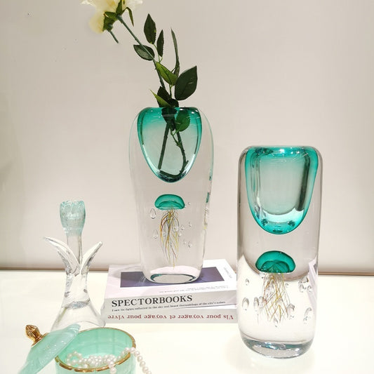 Artistic Design Jellyfish Gradient Vase For Living Room And Dining Table