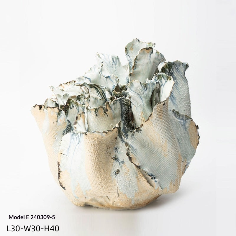 Ancient Style Ceramic Sculpture Display Sample Room Homestay Lobby Flower Arrangement Desktop Handmade Vase