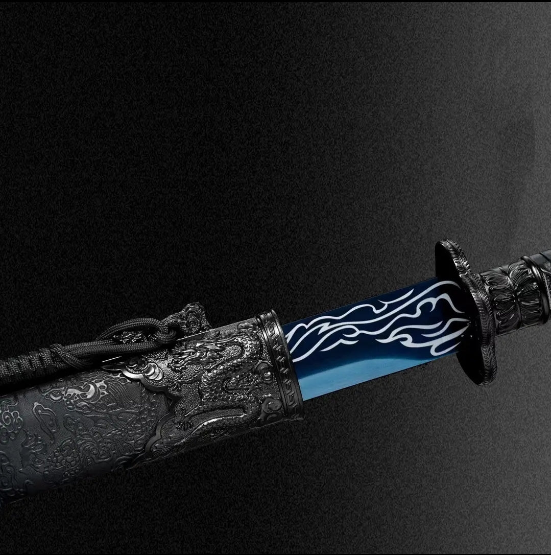 Liuying Integral Tang Dynasty Horizontal Sword High Manganese Steel Self-Defense Cold Weapon Collection-Grade Unsharpened