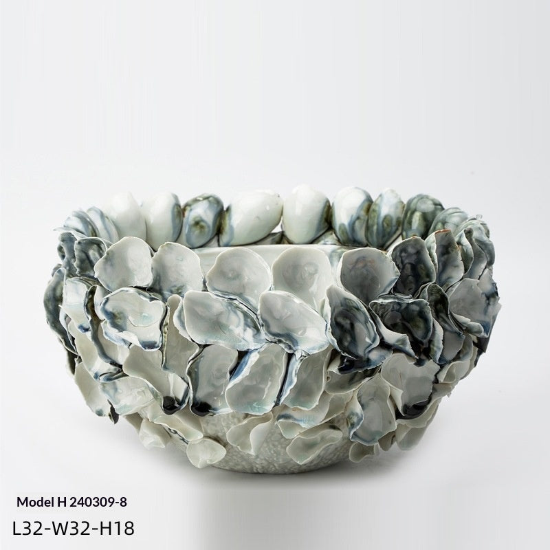 Ancient Style Ceramic Sculpture Display Sample Room Homestay Lobby Flower Arrangement Desktop Handmade Vase