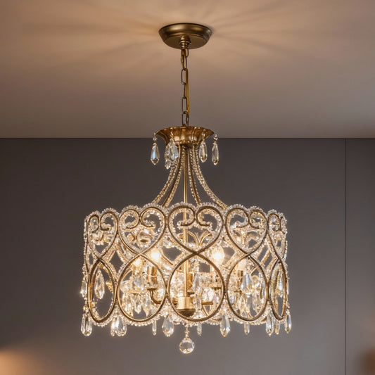 Aged Crystal Chandelier For A French-luxury Living Room