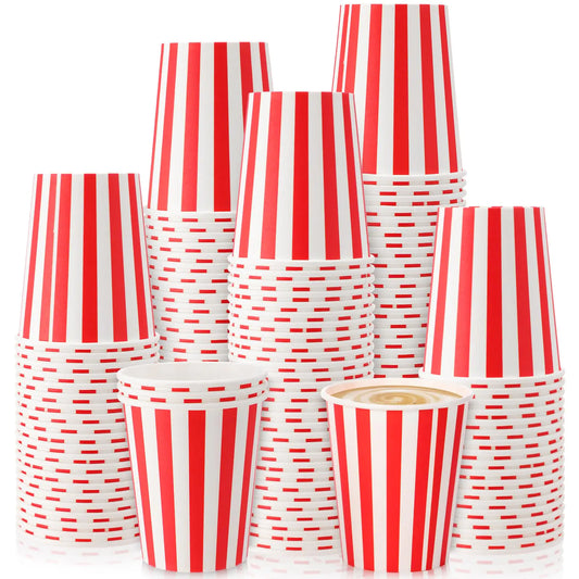 Selektors Fraternity Clothing’s Carnival-Style Striped Paper Cups – 9 oz, 50-Pack!