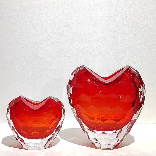 Creative Heart-Shaped Cross-Section Vase Home Model Living Room Tabletop F
