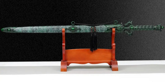 Green Green Dragon Longquan Sword Green Bamboo Fengyun Sword High-Manganese Steel Blade Self-Defense Cold Weapon  Item