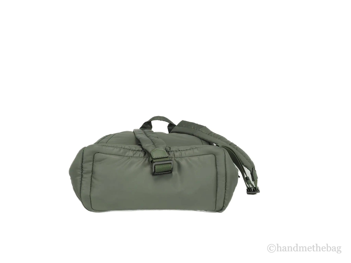 Michael Kors Rae Medium Green Quilted Nylon Backpack