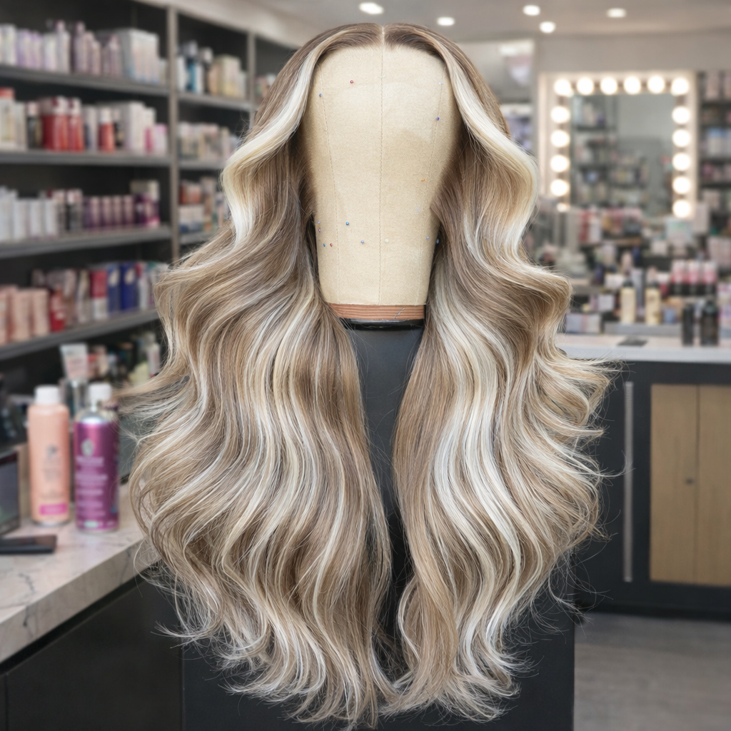 Blonde Knitted Human Hair Wig for Women