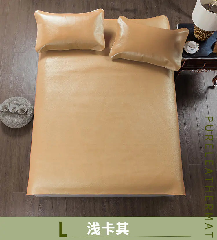 Premium Solid Color Buffalo Leather Mat Set (3 Pieces)