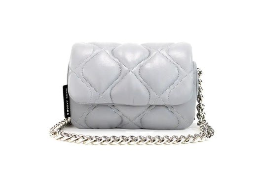 Genuine Marc Jacobs Small Rock Grey Quilted Leather Crossbody Bag