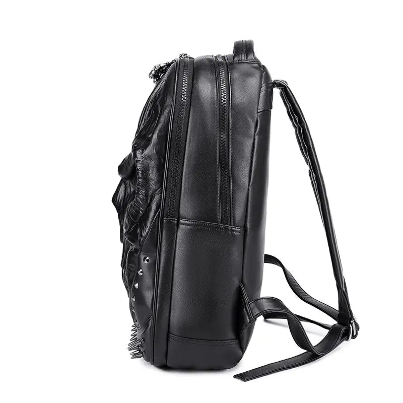 Original From Factory Skull Face Leather Backpacks