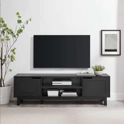 Modern 2-Door Open Storage TV Stand